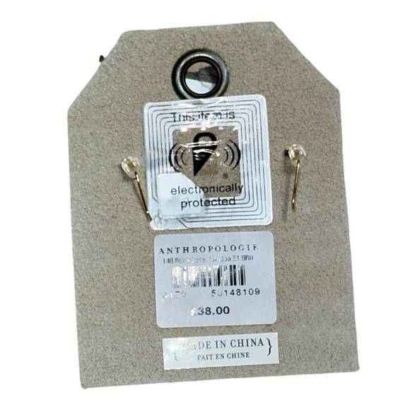 Anthropologie Gold Ear Nugget Sparkle Pearl Drop Earrings - Picture 2 of 5